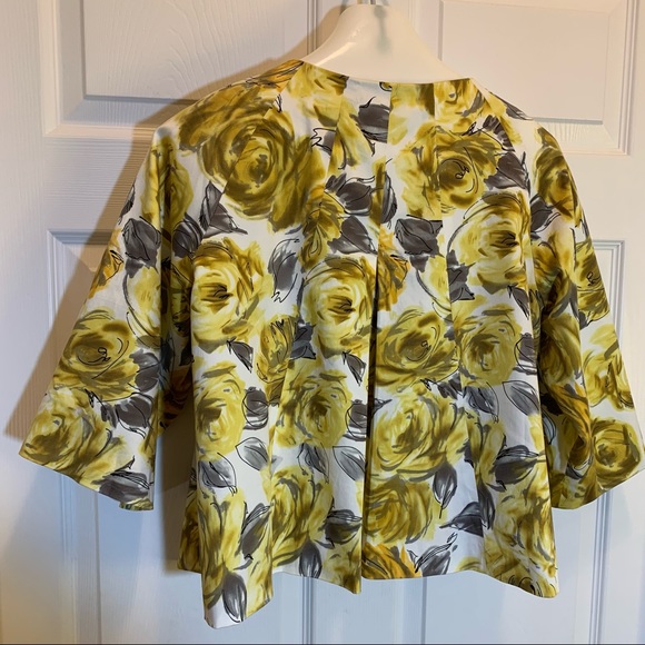 Appraisal White w/ Gold Roses Swing Jacket Size L - Picture 5 of 7